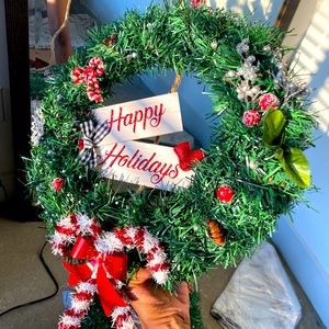 Custom Red And White Christmas Decor Wreath 🎄⚪️🔴